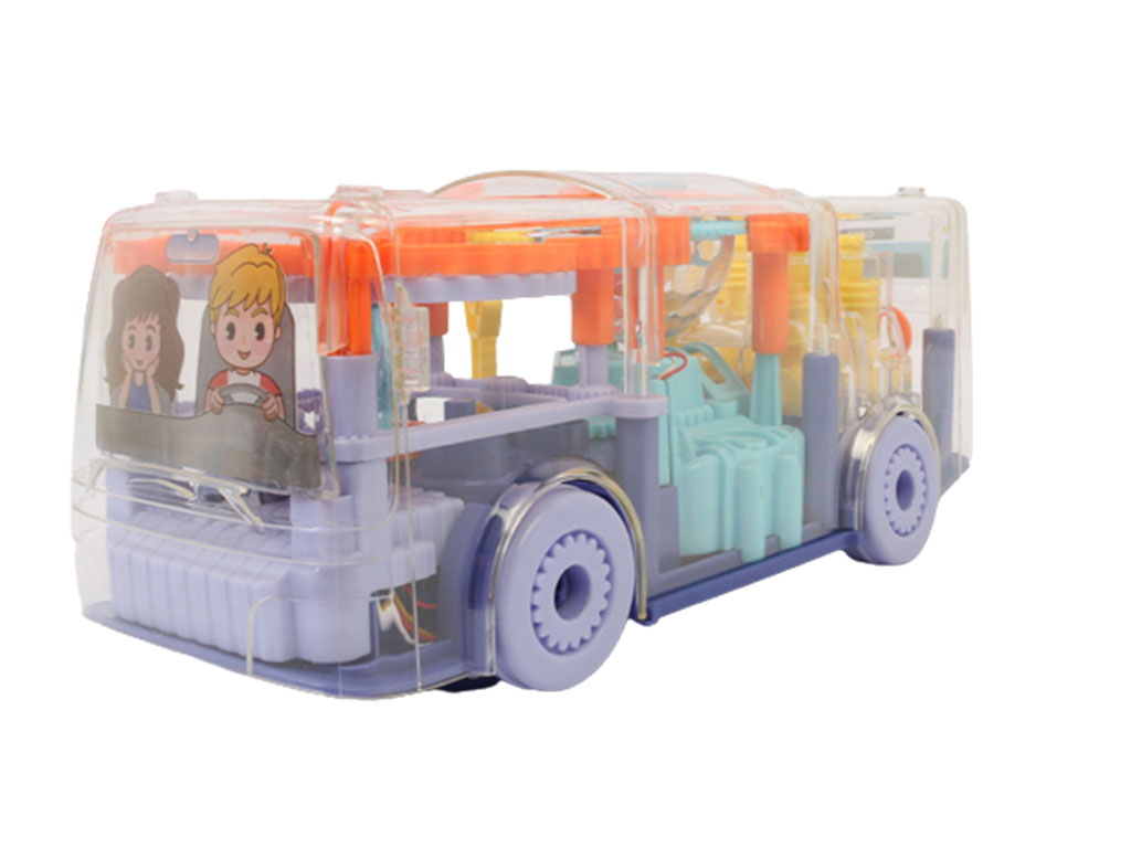 اتوبوس چرخ دنده ای موزیکال و چراغدار اسباب بازی