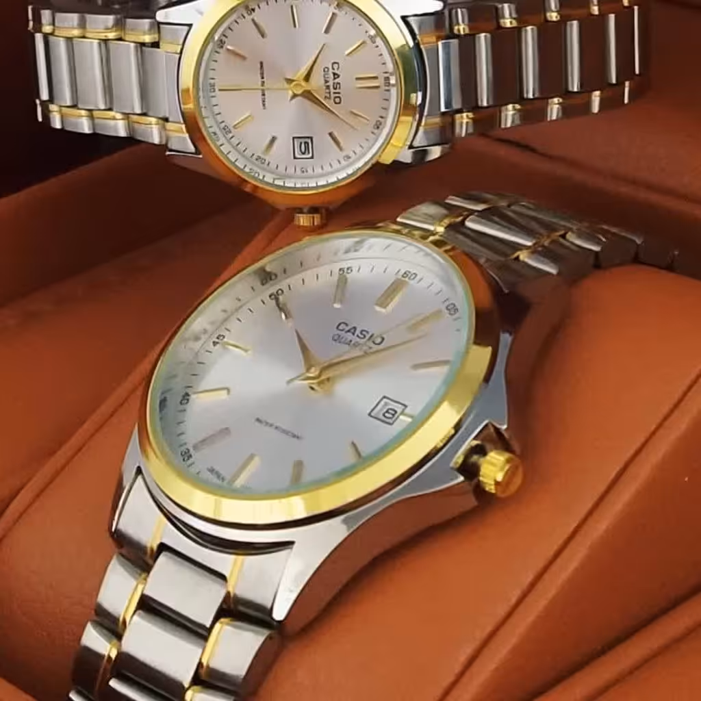 ساعت مچی ست زنانه و مردانه کاسیو فلزی (بدنه ) casio 