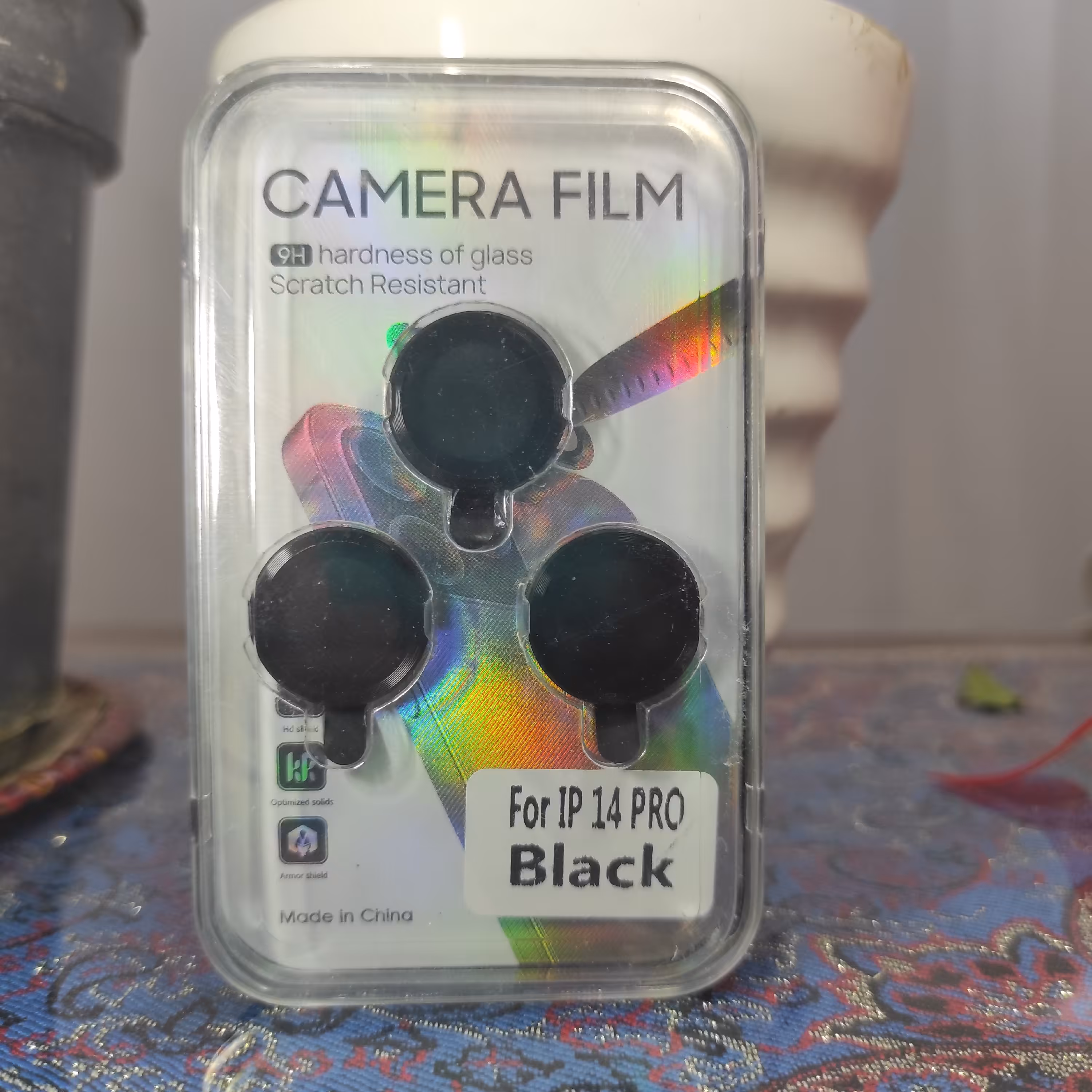 محافظ لنز مناسب برای آیفون 14 pro max رنگ مشکی