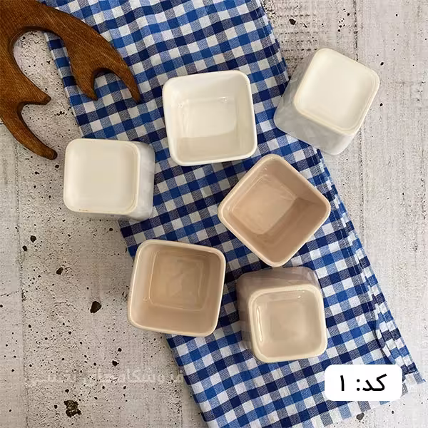 ست کاپ کیک سرامیکی مدل مربع آرکا 6 عددی