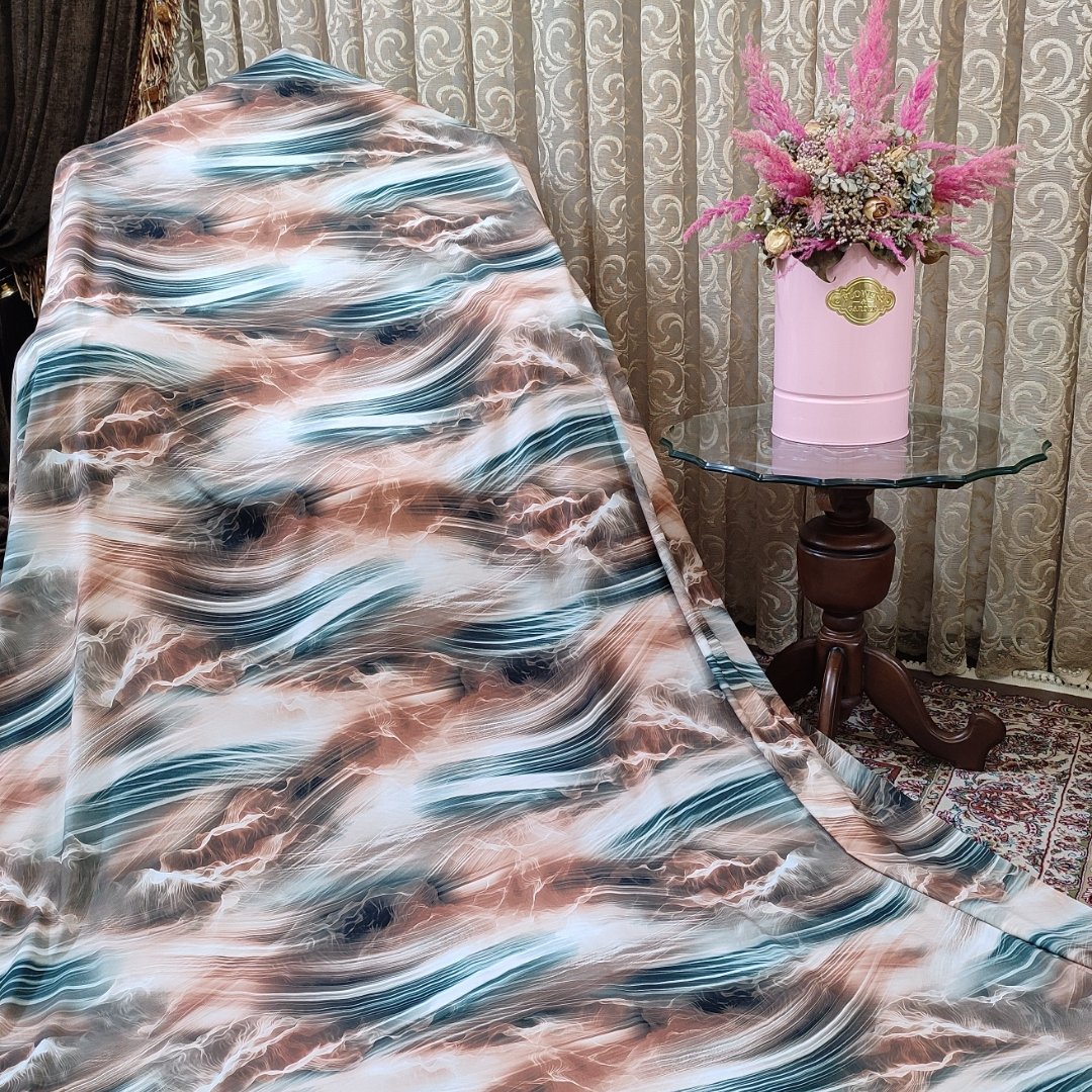 قواره چادر رنگی کریستال مخملی طرح ابر و بادی
