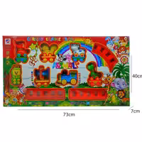 قطار موزیکال سایزبزرگ و چراغدار به همراه جغجغه و  5واگن