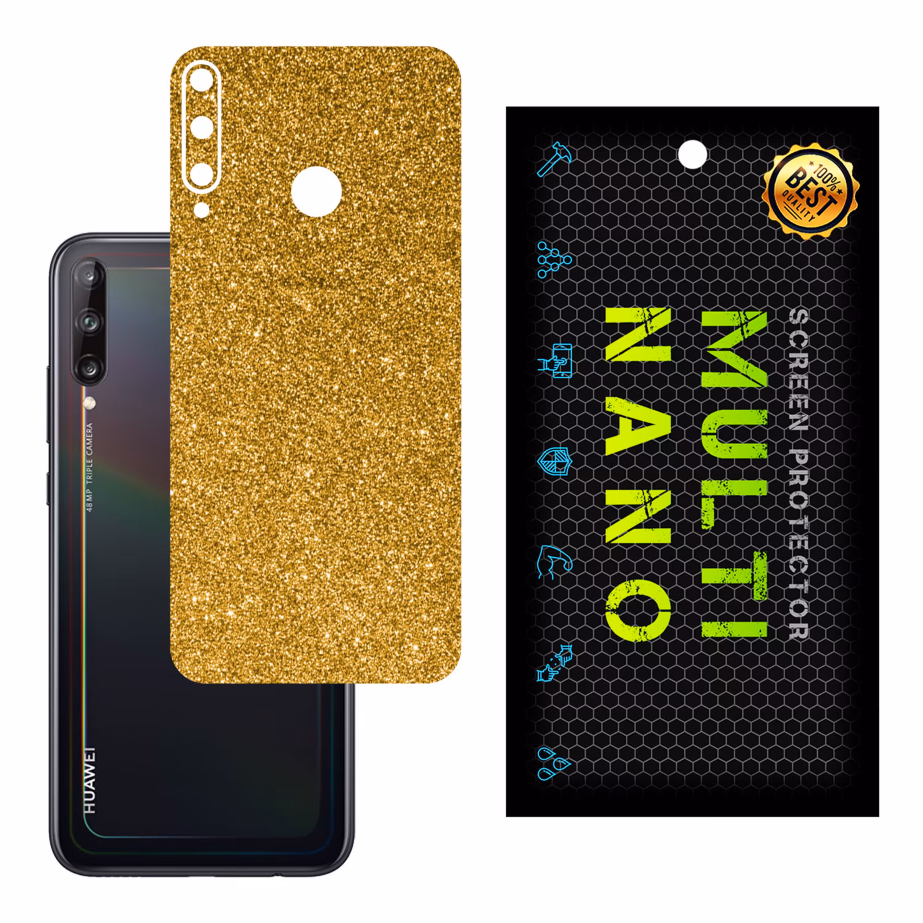 برچسب پوششی MultiNano مدل X-G1F-Gold برای پشت موبایل هوآوی Y7P
