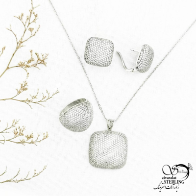 سرویس نقره مربعی طرح کلاسیک کد 12817