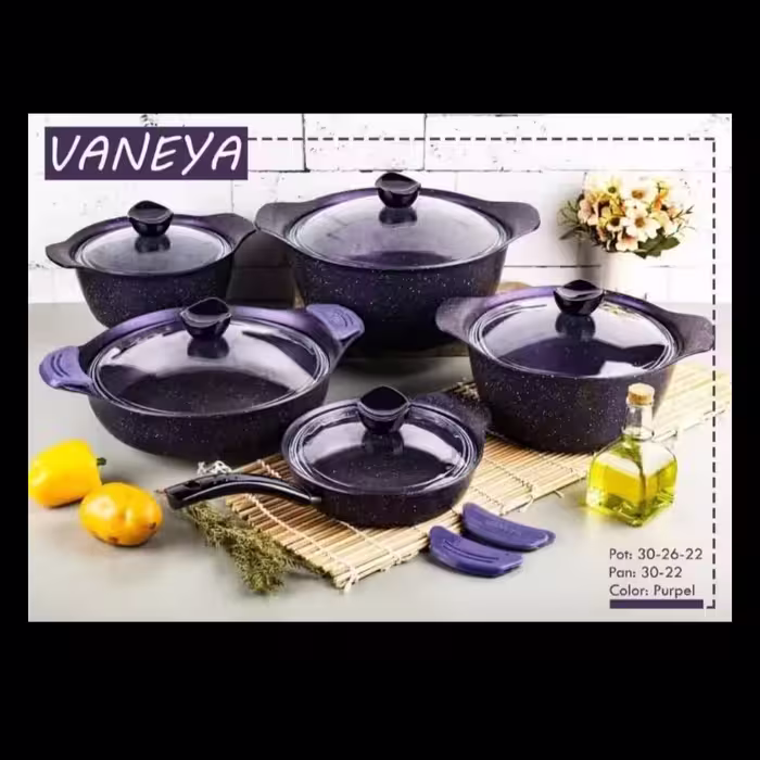 سرویس 10 پارچه چدن وانیا.کیفیت خوب و عالی..گارانتی دار.داخل خارج گرانیتی چند لایه چهار میل اصلی