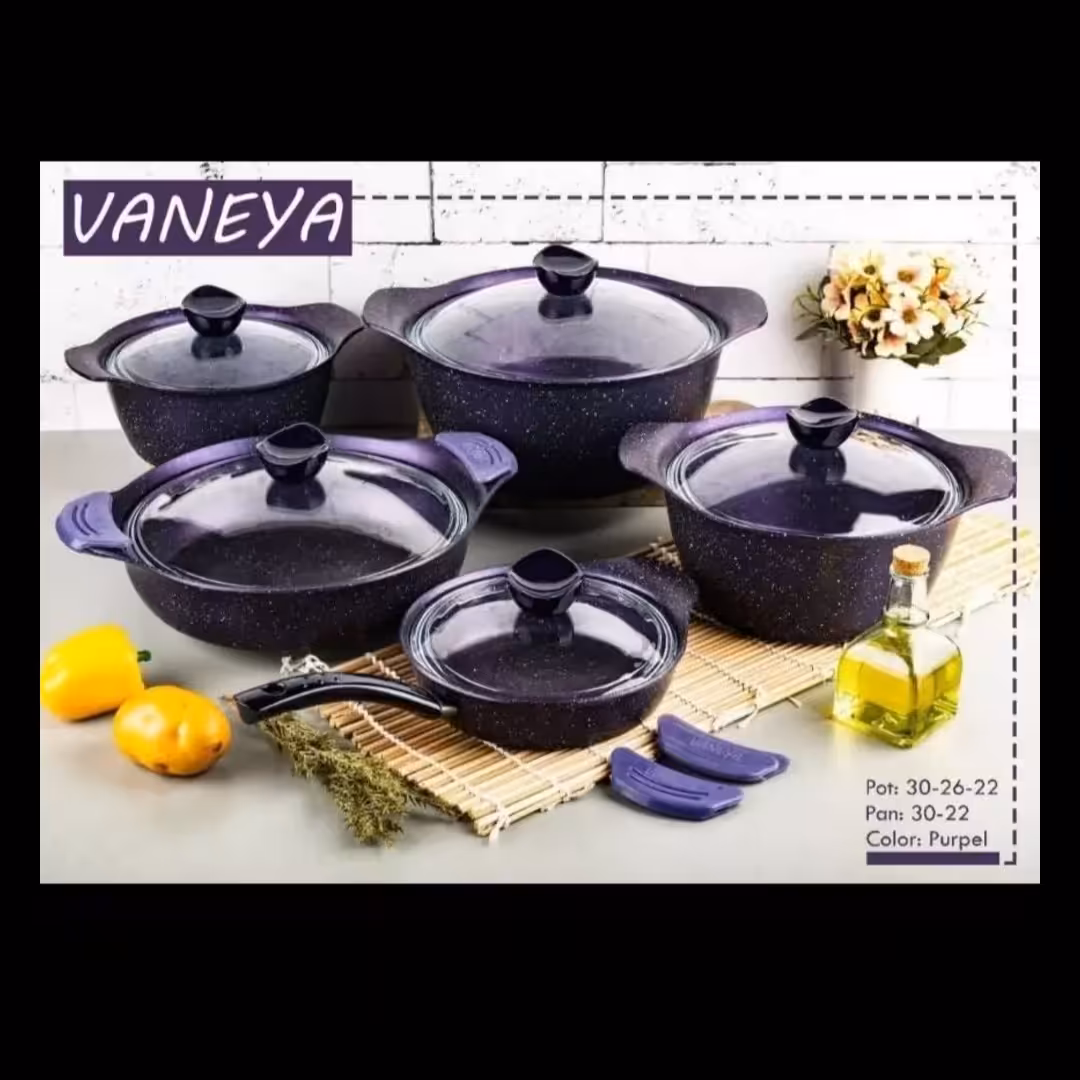 سرویس 10 پارچه چدن وانیا.کیفیت خوب و عالی..گارانتی دار.داخل خارج گرانیتی چند لایه چهار میل اصلی
