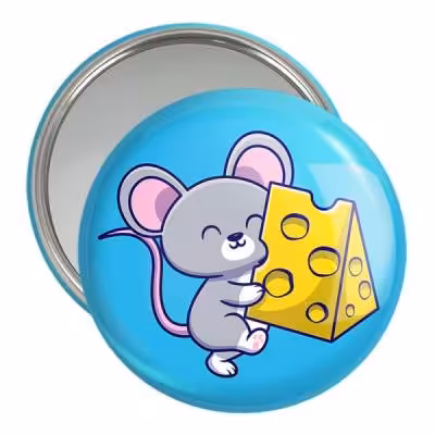 آینه جیبی خندالو مدل حیوانات بامزه موش کد 25439