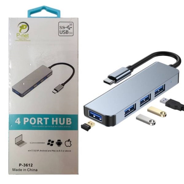 هاب 4 پورت TYPE-Cبه USB30 مدل P-3612