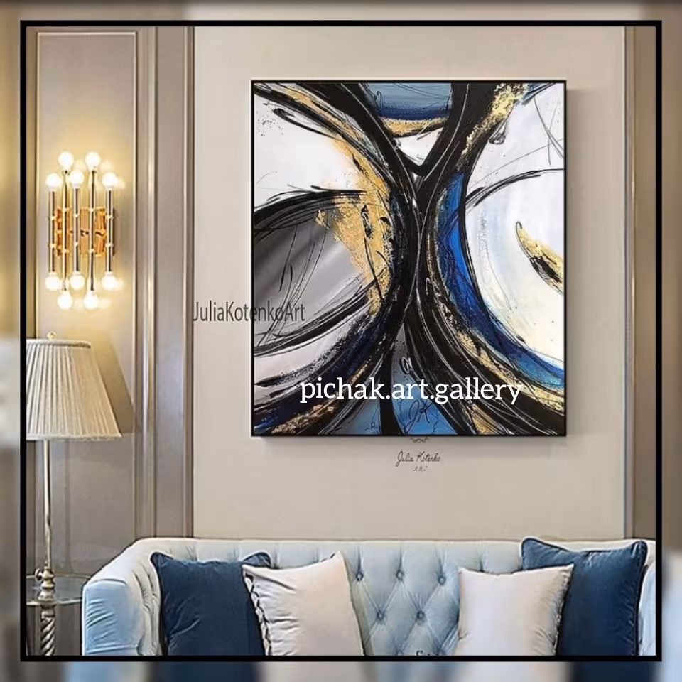 تابلو نقاشی اکریلیک دست ساز  ابعاد 90 در 90 پس کرایه