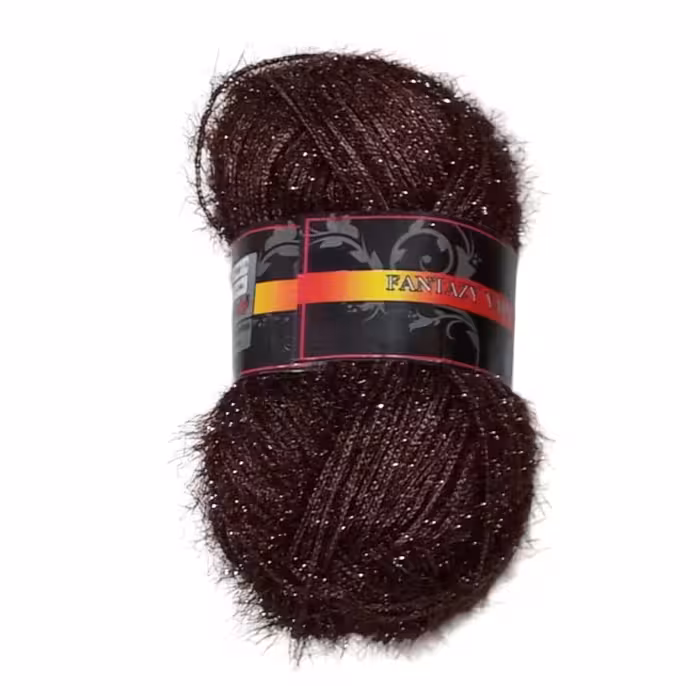 کاموا سوزنی رز قهوه ای تیره