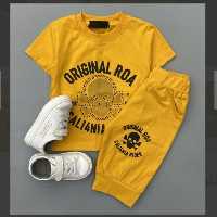 تیشرت و شلوارک اسکلت نگینی اسپرت هم پسرانه و هم دخترانه سایز 60