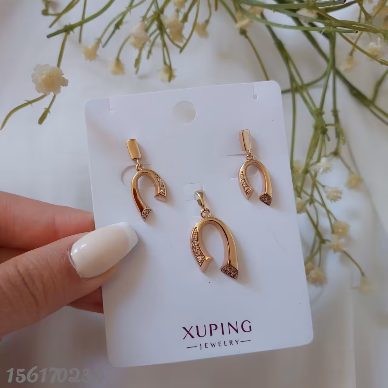 نیم ست زنانه طرح طلا.برند ژوپینگ.رنگ ثابت.ضدحساسیت.آبکاری ابطلا 