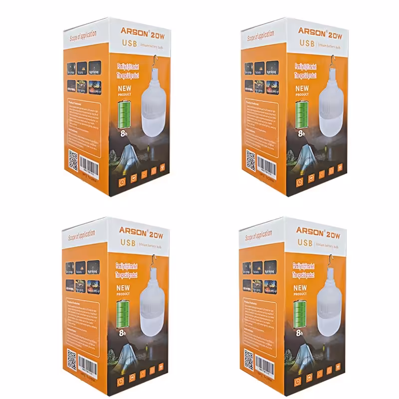 لامپ ال ای دی 20 وات آرسون مدل شارژی پایه آویز بسته چهار عددی

