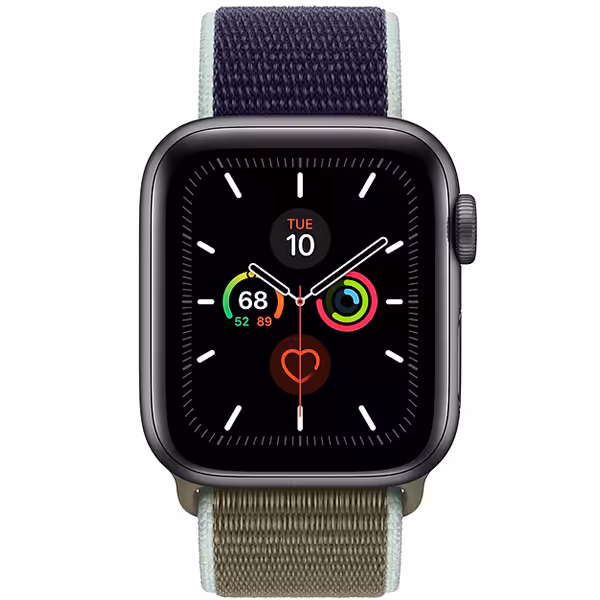سری 5 اسپرت زنانه 40 میلیمتری Space Gray Aluminum Case with Khaki Sport Loop - Hiapple.ir