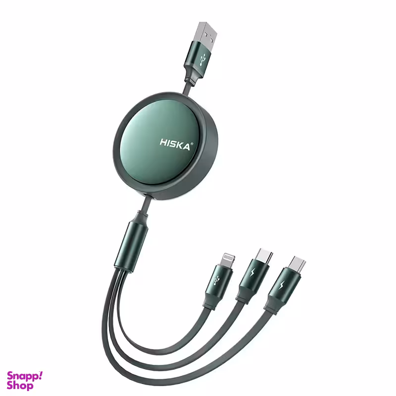 کابل تبدیل USB به لایتنینگ / USB-C / MicroUSB هیسکا مدل LX-10 طول 1.2 متر
