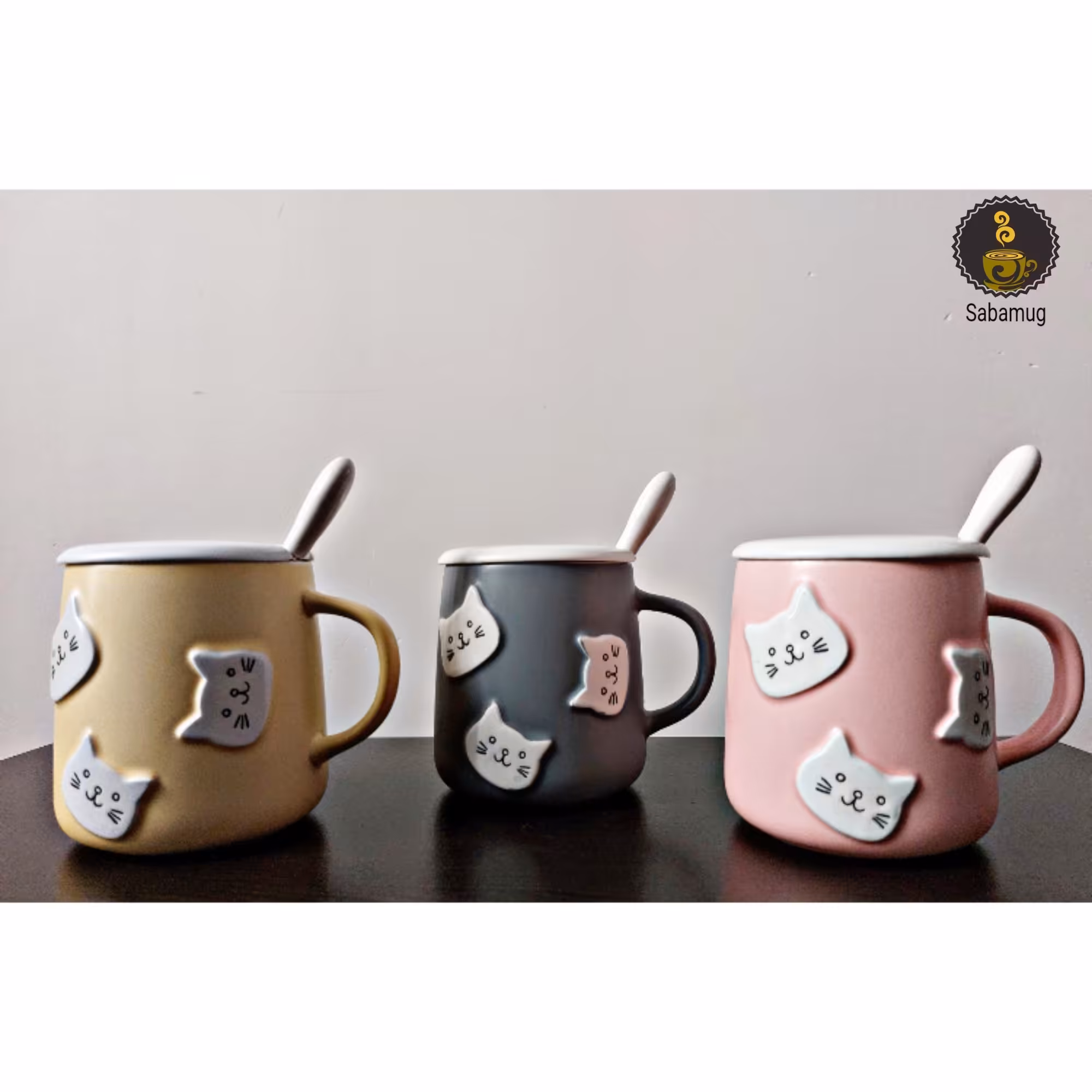 ماگ درب دار طرح گربه