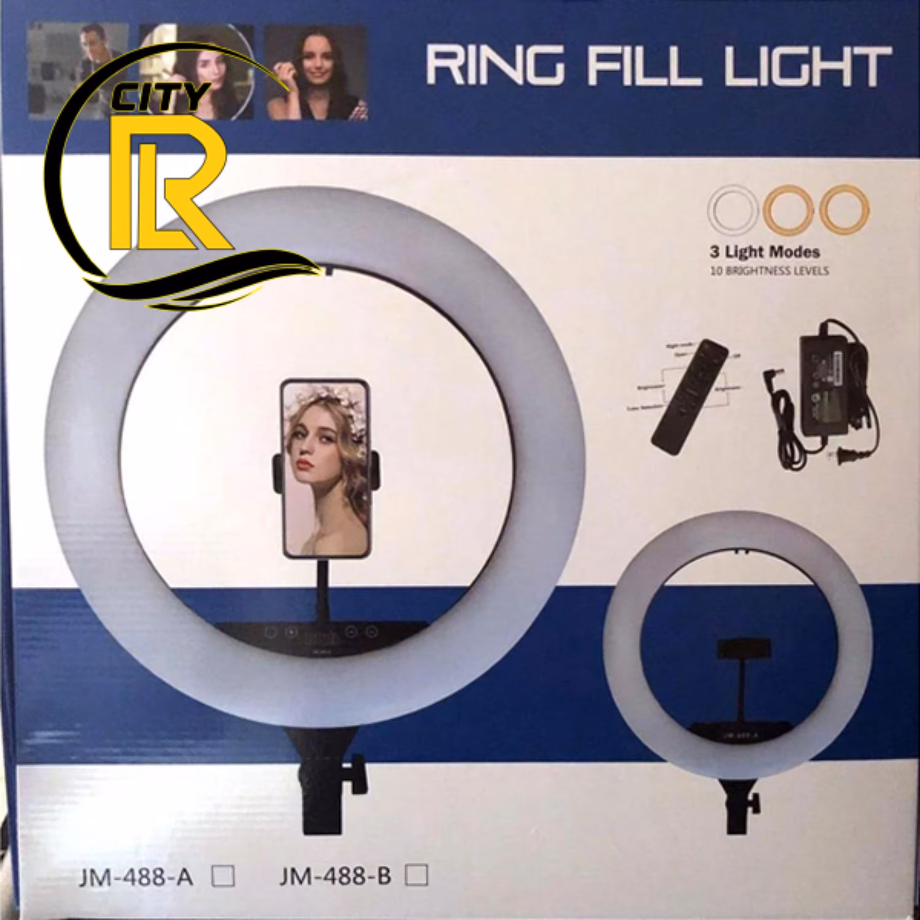رینگ لایت  MJ488 با قطر 45و سه پایه خوب  و 6ماه گارانتی