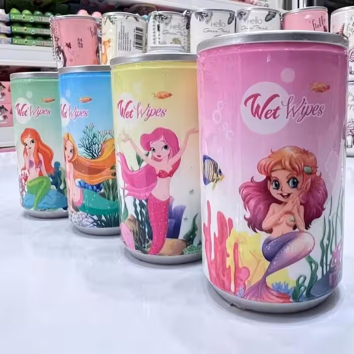 قوطی دستمال مرطوب فانتزی طرح پری دریایی وارداتی و باکیفیت