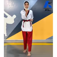 لباس تکواندو پومسه دخترانه طرح آدیداس (ویژه سن زیر 15 سال)