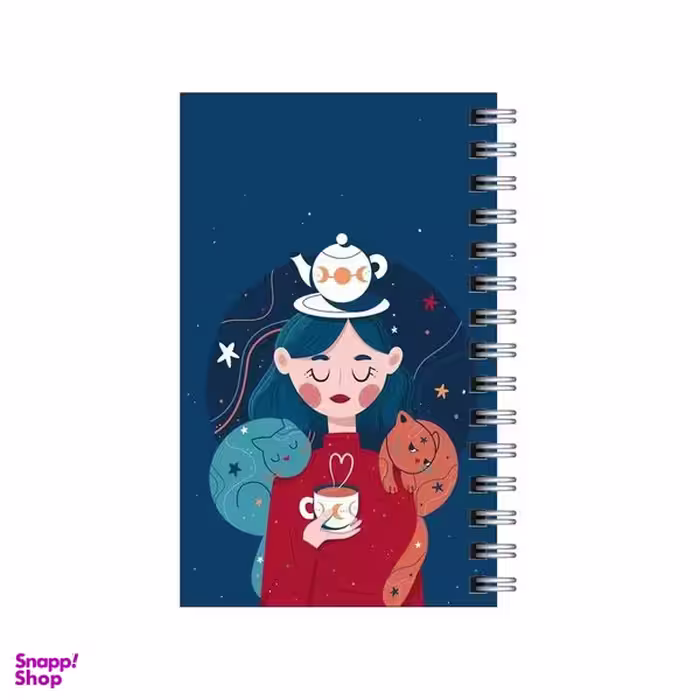 دفترچه یادداشت مدل to do list طرح دختر و چای و گربه کد 9378546