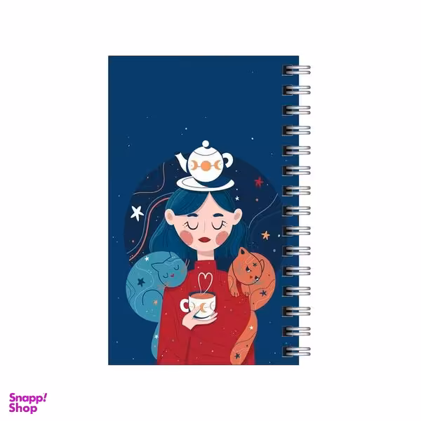 دفترچه یادداشت مدل to do list طرح دختر و چای و گربه کد 9378546