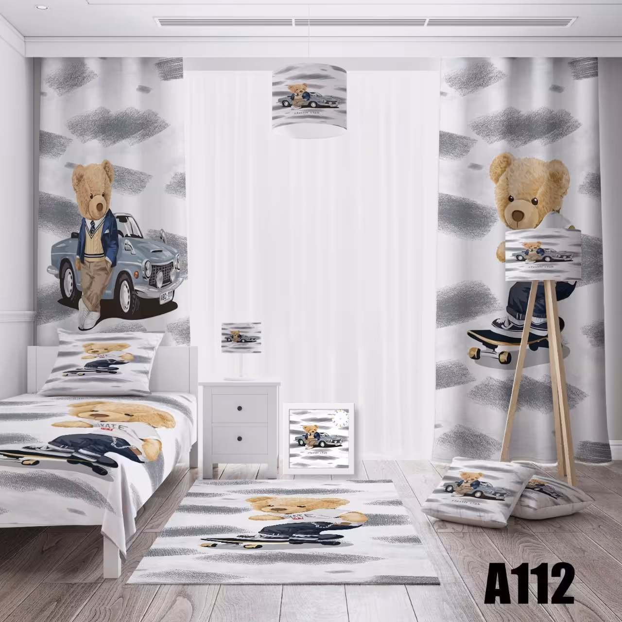 رو تختی یک نفره سه بعدی طرح اقا خرسه 