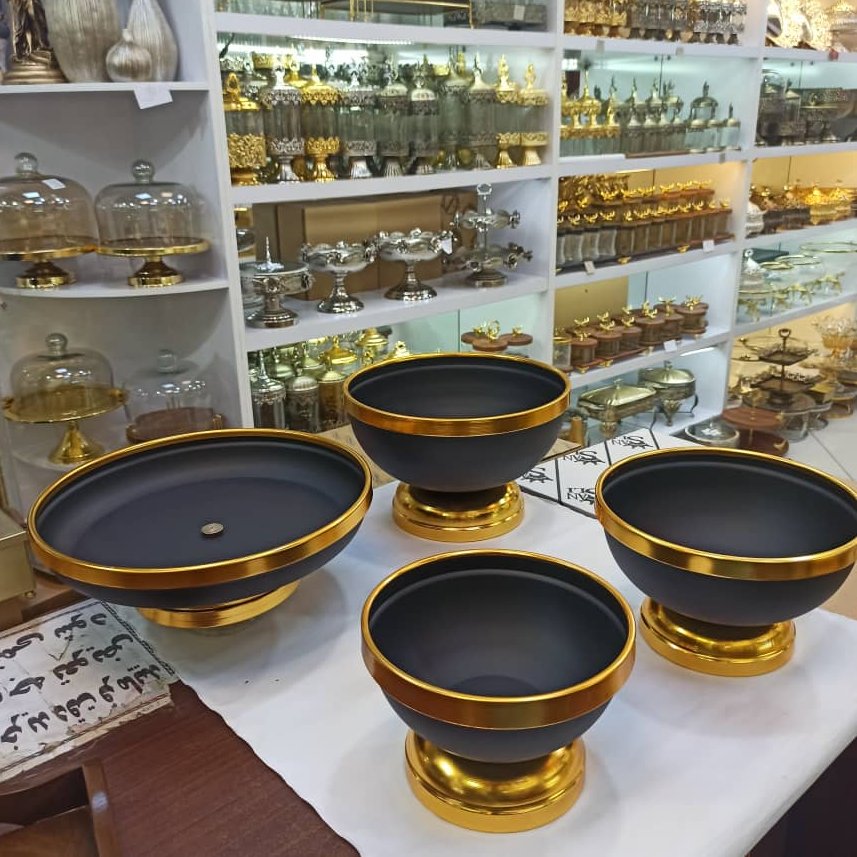 سرویس پذیرایی کروم( ست پذیرایی طلایی.مشکی)