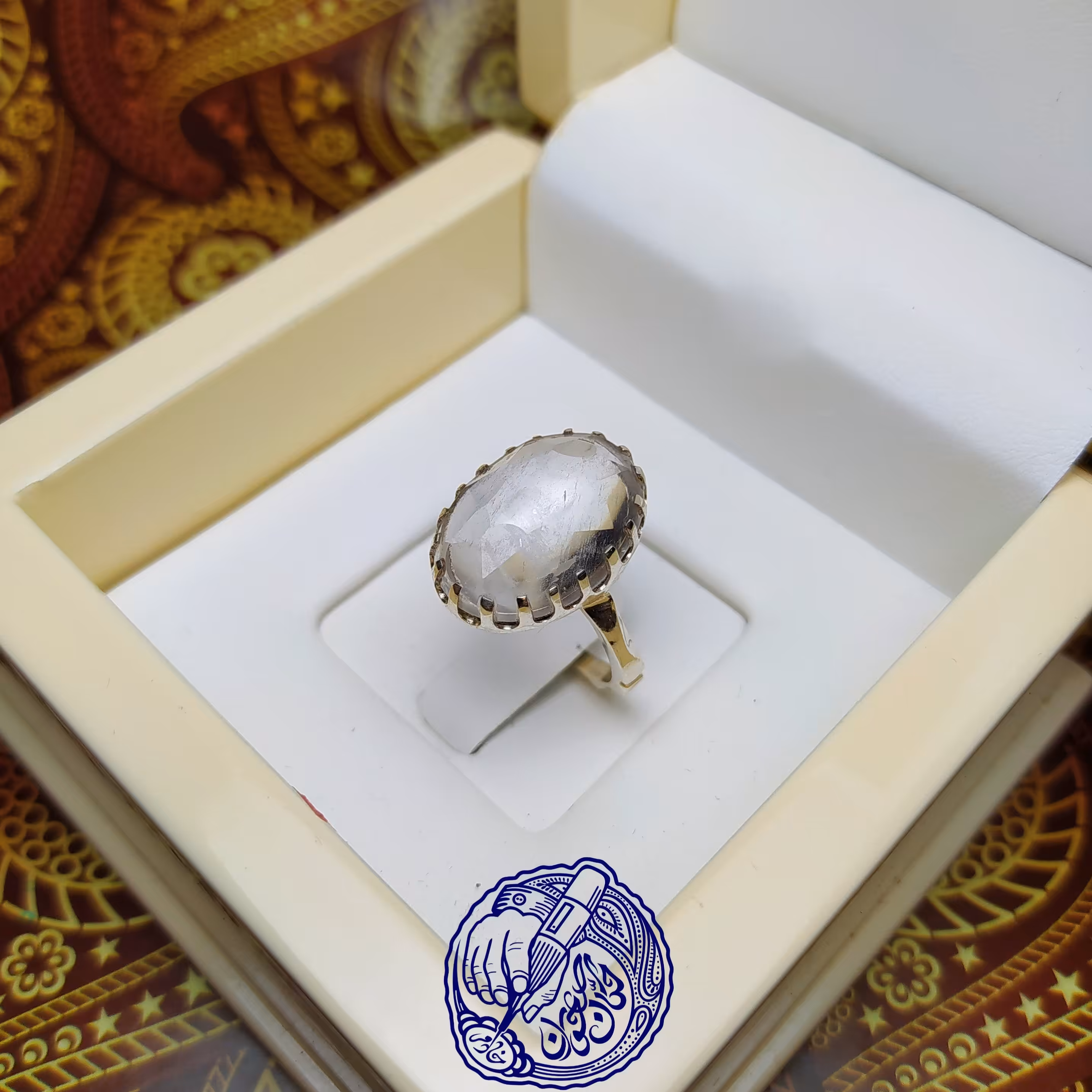 انگشتر دُرنجف با تراش جواهری و رکاب دستساز