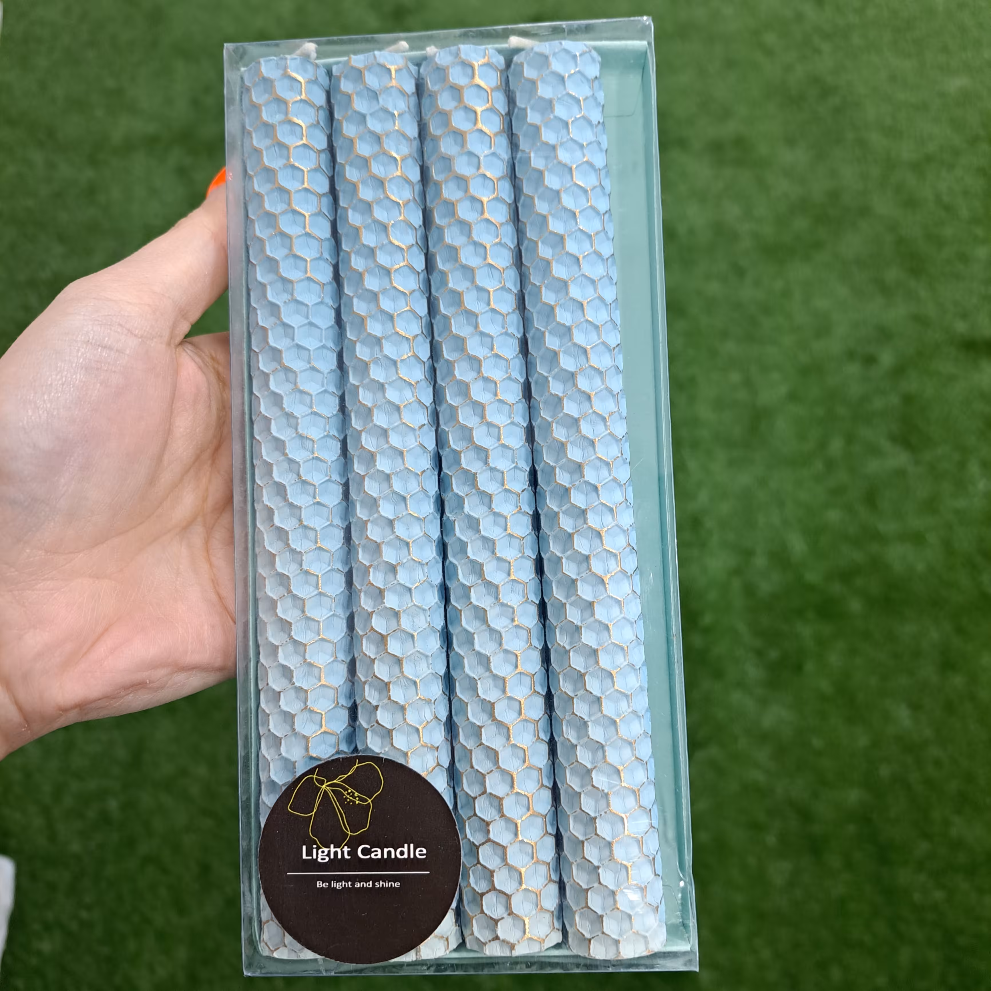 شمع 4 تایی دست ساز مدل کندو آبی