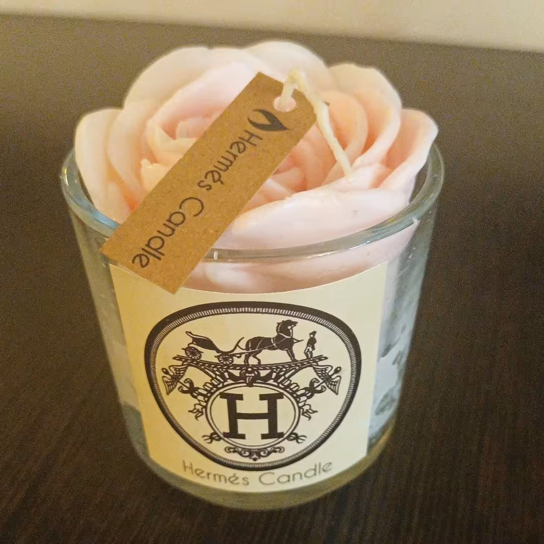 شمع دست ساز گل لیوانی