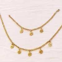 گردنبند و دستبند تمام استیل رنگ ثابت ضدحساسیت کارتیر ظریف با آویز گل 