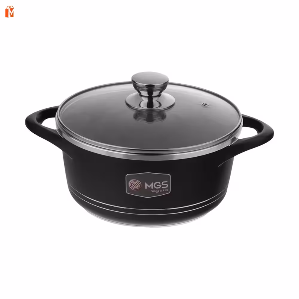 قابلمه سایز 24 گرانیت طرح ایتالیا B برند ام جی اس MGS کد کالا رنگ مشکی