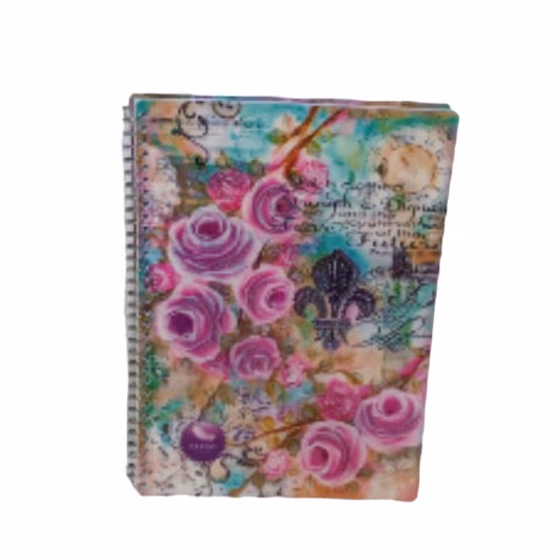 دفتر 50 برگ دو خط زبان انگلیسی سیمی جلد طلقی طرح کلاسیک 