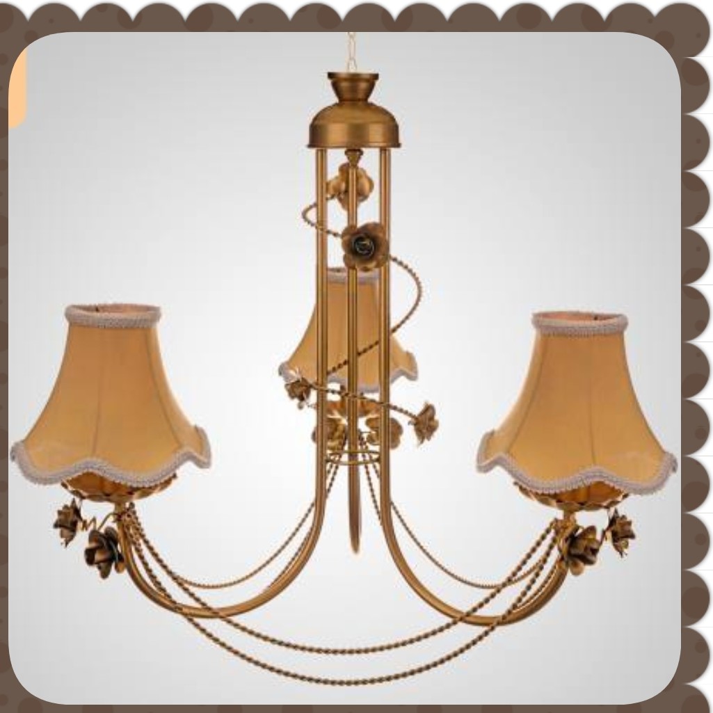 لوستر طلایی سه شعله