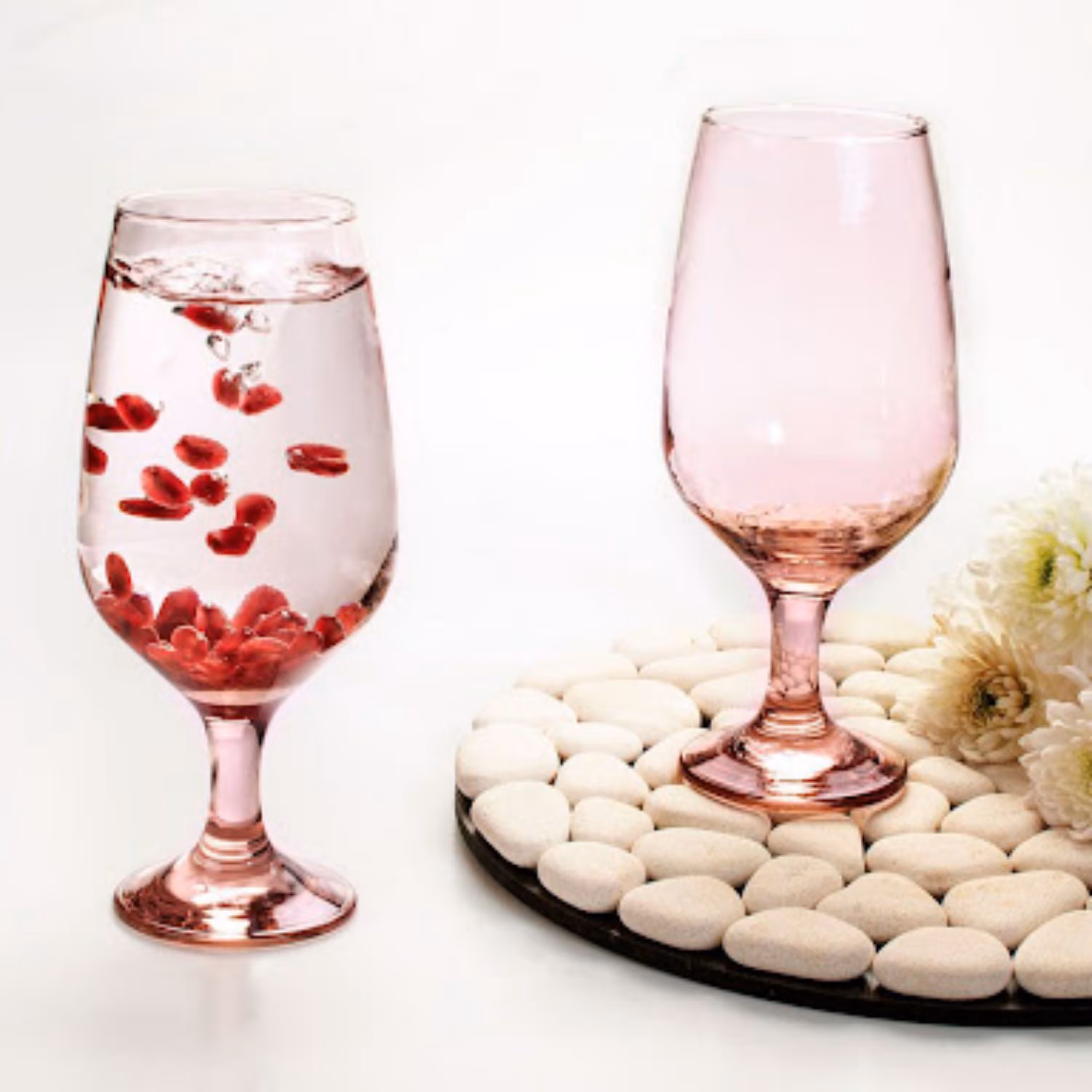 گیلاس خوری صورتی مدل اکس جفتی بلور کاوه