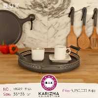 سینی BVK طرح KARIZMA  مدل گرد کد  421838 رنگ طوسی