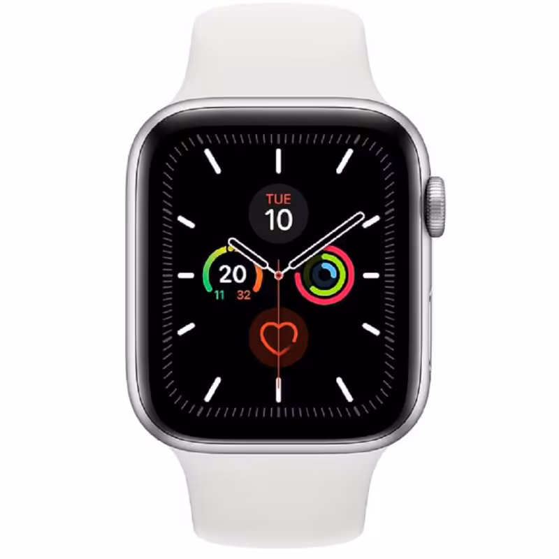 ساعت هوشمند اپل واچ سری 5 مدل 40m Silver Aluminum Case white Sport Band