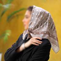 مینی اسکارف (باندانا) طیف رنگی نسکافه ای سفید طرح خال خالی ارسال رایگان 