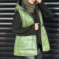 پافر کوتاه زنانه چرم 