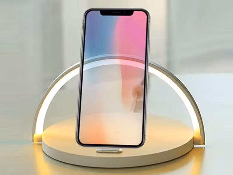 شارژر وایرلس موبایل 15 وات، هولدر موبایل و چراغ خواب رومیزی چند کاره ایکس او XO WX030 15W Wireless Charger ,Night Light ,Phone Holder