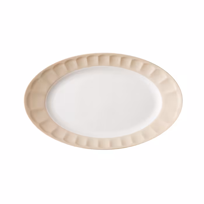 دیس بیضی 42 سانتیمتری پاستل کرم