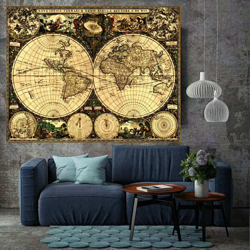 تابلو بوم طرح نقشه های آنتیک