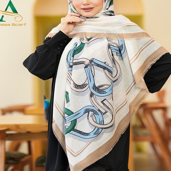 روسری سوپر نخ طرحدار 1 کد 341