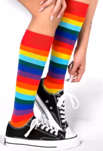 جوراب زیرزانو رنگین کمونی نخ پنبه فری سایز