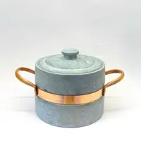 دیگ سنگی دسته مس تراش راسته