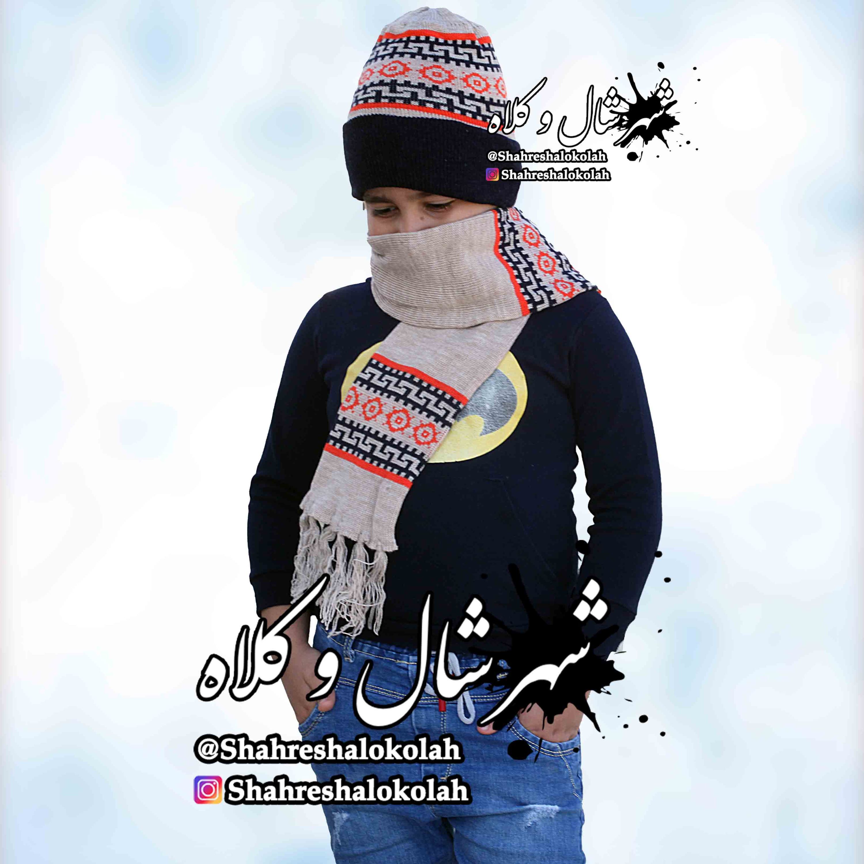 شال و کلاه طرح ایلیا کد 2206 خاکی