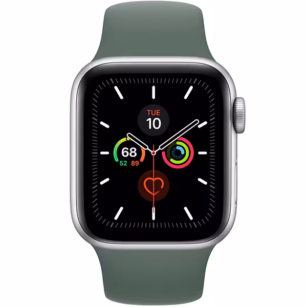 سری 5 اسپرت مردانه 44 میلیمتری Silver Aluminum Case with Pine Green Sport Band - Hiapple.ir