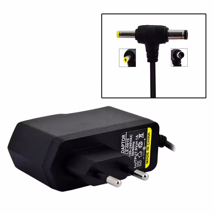آداپتور 9 ولت 1 آمپر دو سر- سایز 5.5*2.5 و 4.0*1.7 میلی مترPower supply 9V 1A