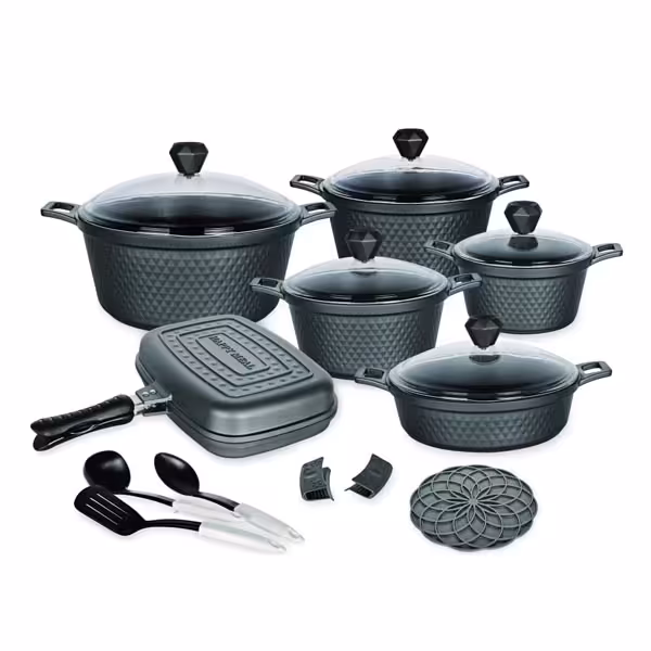 سرویس 18 پارچه قابلمه چدن گرانیت اوکلند کد9518