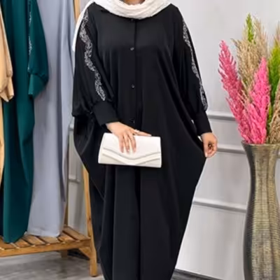 مانتو مجلسی الیزه مدل عبا آستین ‌نگین